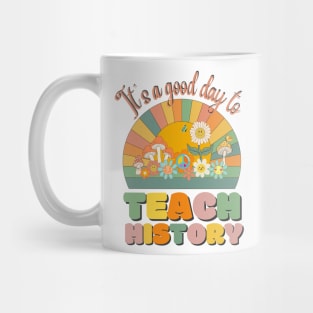 It's A Good Day To Teach History, History Teacher Retro Sunset Mug